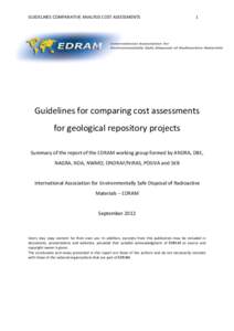 Study scheme concerning cost assessments for geological repositories