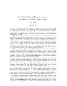 Non-Artin Gluing in Recursion Theory and Lifting in Abstract Stone Duality Paul Taylor