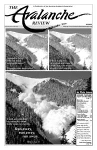 THE  A Publication of the American Avalanche Association REVIEW