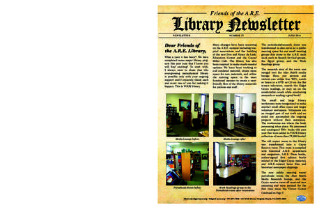 4  Friends of the A.R.E. Library Newsletter Friends of the A.R.E. New Circulating