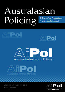 Australasian Policing VOLUME 5 NUMBERwww.aipol.org