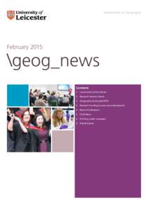 Department of Geography  February 2015 \geog_news Contents