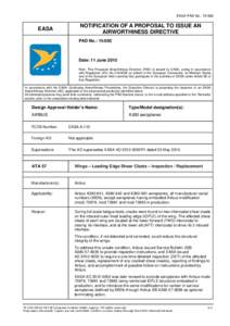 Airbus / European Aviation Safety Agency / A380 / Airworthiness Directive / Aviation / Transport / Airbus A380