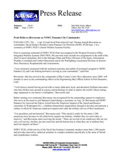 Press Release Release: 09-01 Date: Sept. 2, 2011
