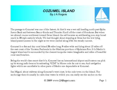 COZUMEL ISLAND  TM By J A Rogers