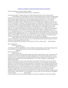 Southern Campaign American Revolution Pension Statements Pension Application of James Hagan: S36003 Transcribed and annotated by C. Leon Harris To the Hono. John C. Calhoun Secretary of the Department of War of the Unite