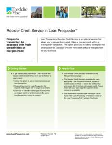 Reorder Credit Service in Loan Prospector
