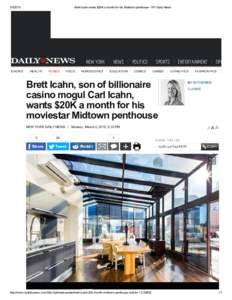 Brett Icahn wants $20K a month for his Midtown penthouse ­ NY Daily News New York EVENTS