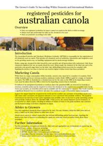 The Grower’s Guide To Succeeding Within Domestic and International Markets  registered pesticides for australian canola Overview