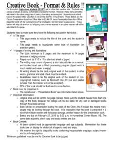 Creative Writing Book format and Rules