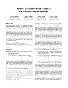 Fault-tolerant computer systems / Network protocols / Ethernet / OpenFlow / MPLS local protection / Routing / Failover / Email forwarding / Fault-tolerant system / Network architecture / Computing / Computer architecture