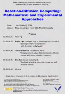 MIMS Joint Research Project for Mathematical Sciences 