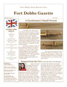 Fort Dobbs State Historic Site  Fort Dobbs Gazette June[removed]Volume X Issue 2