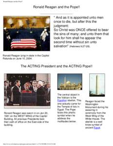 Iran–Contra affair / Ronald Reagan / Pope / Catholic Church / Vatican City / Europe / Political geography / Christianity