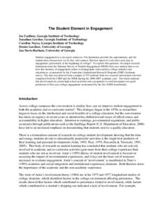 The Student Element in Engagement