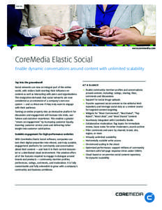 SOCIAL SOCIAL www.coremedia.com  CoreMedia Elastic Social