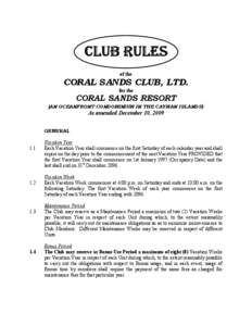 Microsoft Word - Coral Sands Resort Club Rules amended december[removed]final.doc