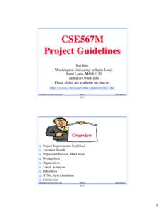 CSE567M Computer Systems Performance Analysis Project Guidelines