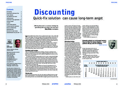 P R IC IN G  PRICING Discounting