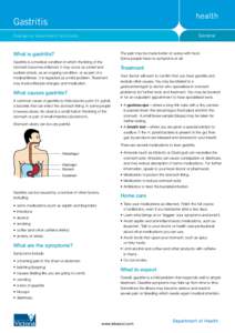 Gastritis General Emergency department factsheets  What is gastritis?