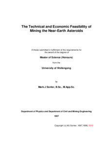 The Technical and Economic Feasibility of Mining the Near-Earth Asteroids