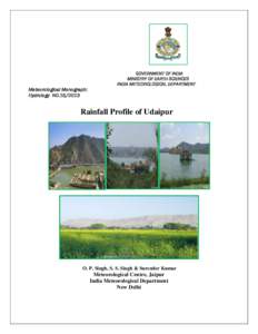 GOVERNMENT OF INDIA MINISTRY OF EARTH SCIENCES INDIA METEOROLOGICAL DEPARTMENT Meteorological Monograph: Hydrology N0