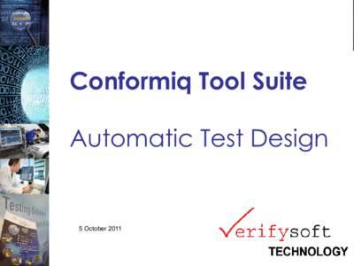 Conformiq Tool Suite Automatic Test Design 5 October 2011  Software development process