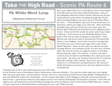 PA Wilds West Loop Allegheny National Forest www.paroute6.com/motorcycle_itineraries  PA Route 6 Alliance