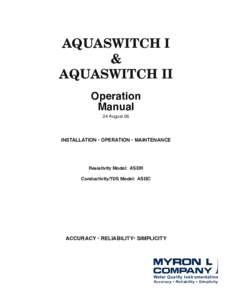 AQUASWITCH I & AQUASWITCH II Operation Manual 24 August 05