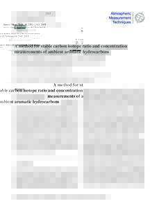 Atmos. Meas. Tech., 8, 2301–2313, 2015 www.atmos-meas-tech.netdoi:amt © Author(sCC Attribution 3.0 License.  A method for stable carbon isotope ratio and concentration