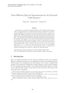 Finite difference/spectral approximations for the Fractional Cable Equation