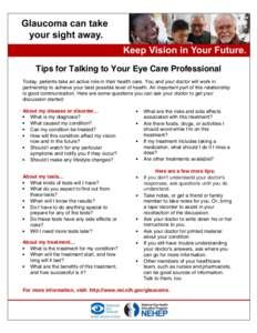 Tips for Talking to Your Eye Care Professional