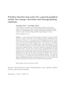 Partition function loop series for a general graphical model: free energy corrections and message-passing equations Jing-Qing Xiao2,1 and Haijun Zhou1 1