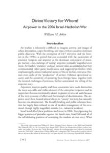 Divine Victory for Whom? Airpower in the 2006 Israel-Hezbollah War