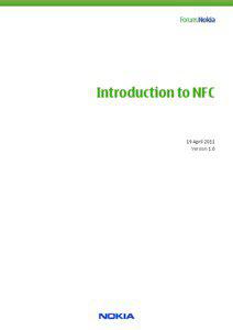 Introduction to NFC  19 April 2011