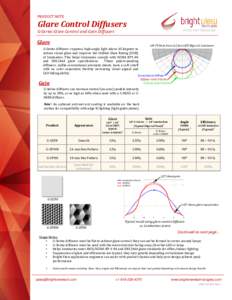 PRODUCT NOTE  Glare Control Diffusers OPTICS THAT TRANSFORM