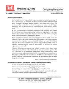 CORPS FACTS  Comparing Navigation BUILDING STRONG ®  U.S. ARMY CORPS OF ENGINEERS