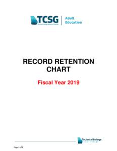 RECORD RETENTION CHART Fiscal Year 2019 Page 1 of 2