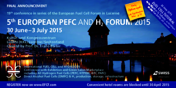 . G Ja Dr Dr. 19th conference in series of the European Fuel Cell Forum in Lucerne  ized: