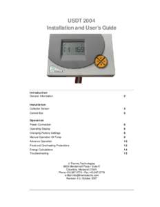 USDT 2004 Installation and User’s Guide Introduction General Information