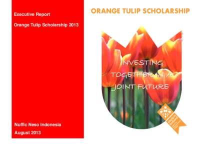 Executive Report Orange Tulip Scholarship 2013 INVESTING TOGETHER IN A JOINT FUTURE