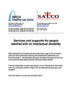 425 Bloor St. East, Suite. 110 Toronto, Ontario, M4W 3R4 www.archdisabilitylaw.ca 45 Sheppard Avenue East, Suite 106A Toronto, ON M2N 5W9