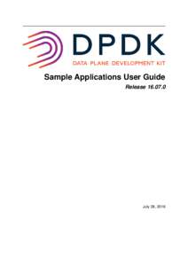 Sample Applications User Guide ReleaseJuly 28, 2016  CONTENTS