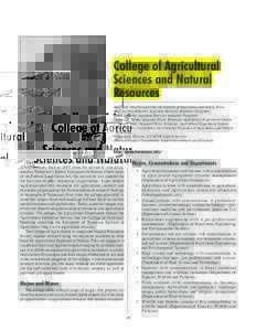 COLLEGE OF AGRICULTURAL SCIENCES AND NATURAL RESOURCES  49 College of Agricultural Sciences and Natural