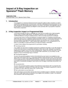 Impact of X-Ray Inspection on Spansion® Flash Memory Application Note