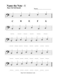 Name the Note - 1 Bass Clef (left hand) ? ˙ C