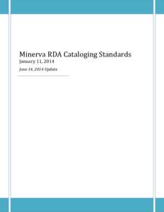 Minerva RDA Cataloging Standards