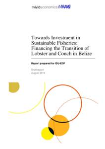 Towards Investment in Sustainable Fisheries: Financing the Transition of Lobster and Conch in Belize Report prepared for ISU-EDF Draft report