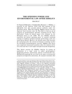 RYAN_FINAL:28 PM THE SPENDING POWER AND ENVIRONMENTAL LAW AFTER SEBELIUS