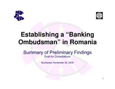 Establishing Banking Ombudsman in Romania